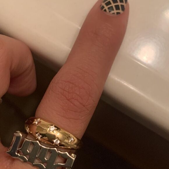 18k Gold Filled CZ Star Dome Statement Ring - Picture 5 of 10